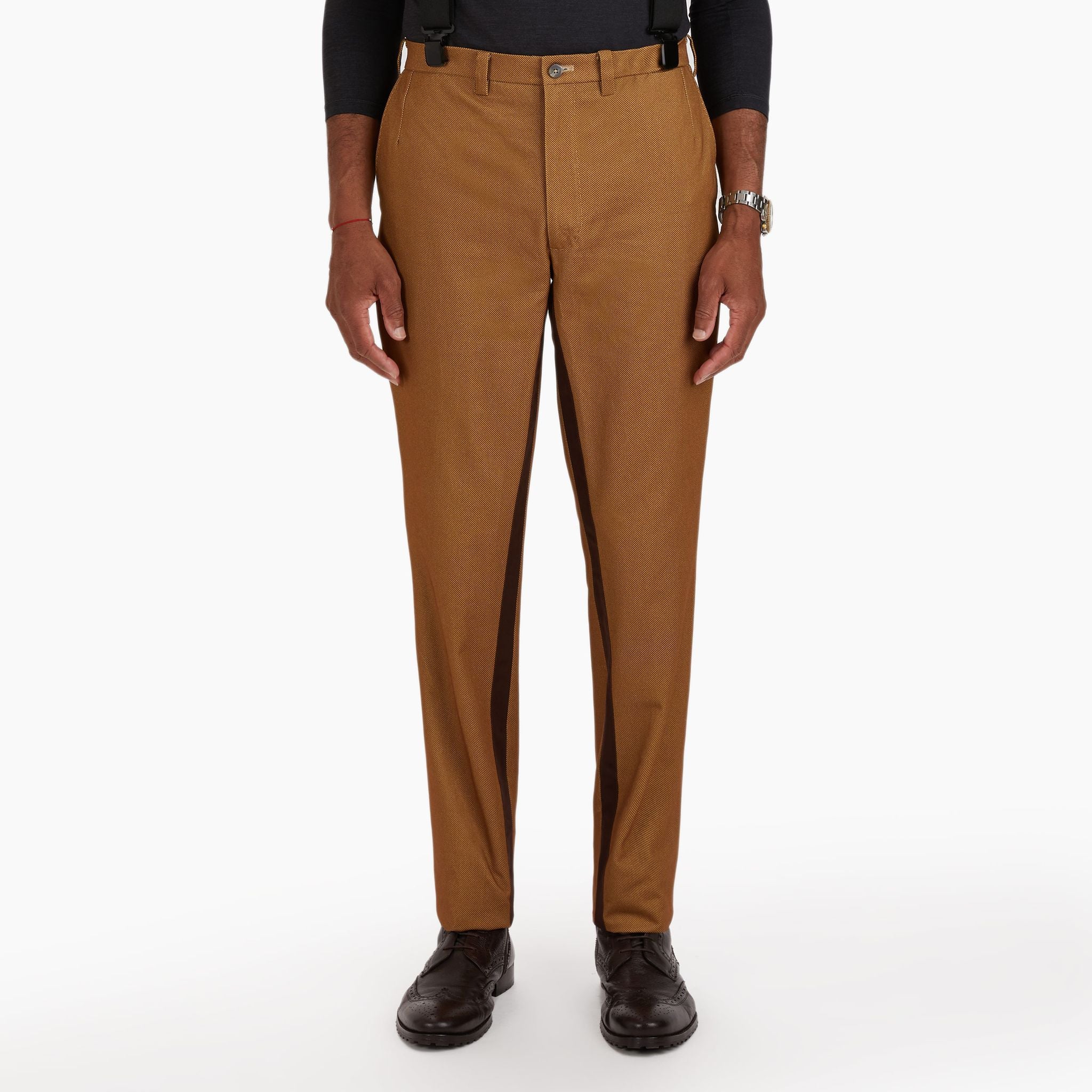 PJ PAUL JONES Mens Double Pleated Pants Tweed Herringbone Business Casual  Pants for Wedding Brown at Amazon Men's Clothing store
